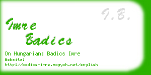 imre badics business card
